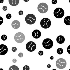 Seamless vector pattern with depression symbols, creating a creative monochrome background with rotated elements. Illustration on transparent background