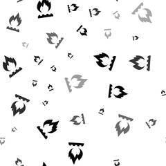Seamless vector pattern with gas symbols, creating a creative monochrome background with rotated elements. Illustration on transparent background