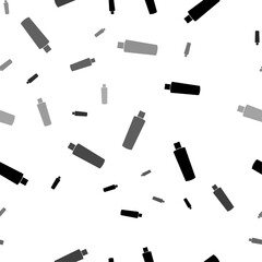 Seamless vector pattern with shampoo symbols, creating a creative monochrome background with rotated elements. Vector illustration on white background
