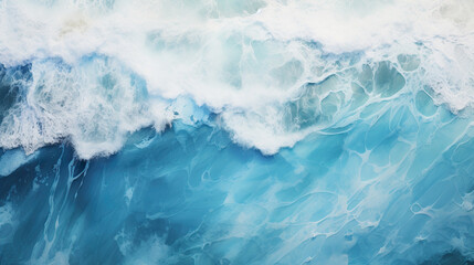 Aerial View of a Wave in the Ocean. Generative Ai