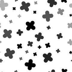 Fototapeta premium Seamless vector pattern with quatrefoil symbols, creating a creative monochrome background with rotated elements. Vector illustration on white background