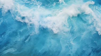 Fotobehang Aerial View of a Wave in the Ocean. Generative Ai © Shades3d