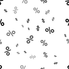 Seamless vector pattern with percent symbols, creating a creative monochrome background with rotated elements. Illustration on transparent background