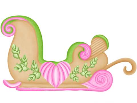 Santa Christmas sleigh. Red empty vintage winter cart with golden runners. vector illustration set cart for princess

