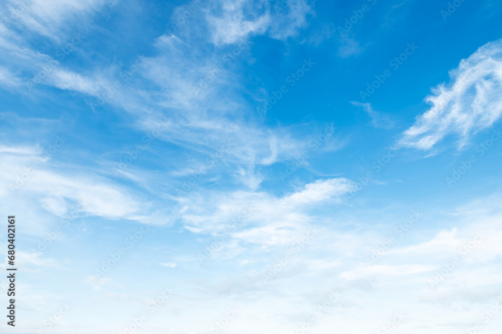 Wall mural white cloud with blue sky background.