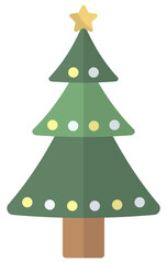 Fototapeta premium Christmas tree icon. Christmas tree vector flat design isolated on white background.