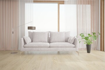Modern interior design. 3D illustration