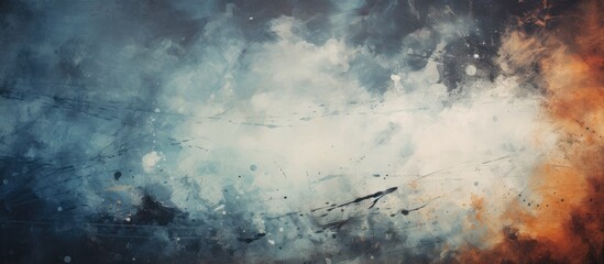 Obraz premium The abstract vintage background design features a textured white circle, blending light and dark elements with a touch of grunge, creating a stunning art piece for a poster or digital banner color