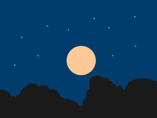 moon flat design vector illustration