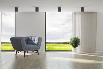 Modern interior design. 3D illustration