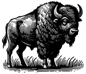 Bison Black and White