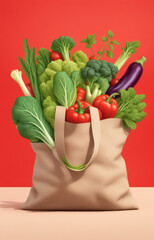 bag with vegetables, bag of vegetables, 
Fresh Vegetable Assortment in a Bag, 
Organic Produce Bag with Colorful Vegetables