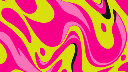 Naklejka premium Retro Pop Art Pattern Bubblegum Pink and Lime Green Delight