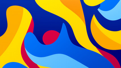 Sunshine Yellow and Cobalt Blue Retro Pop Art Pattern