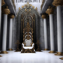 interior of the church, Church Interior with Elegant Marble Castle Throne