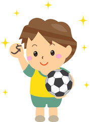 サッカーボールを持つ子供
