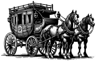 Obraz premium Wild West Stagecoach