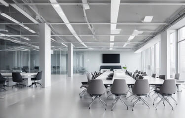 Modern Conference Room Interior, 
Contemporary Meeting Space Design, 
Corporate Boardroom Interior Setup