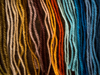 Close-up of Colorful Hand-Dyed Yarn