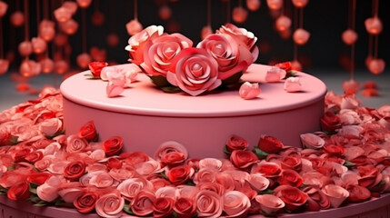 Obraz na płótnie Canvas cake with rose petals