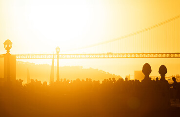 A Serene Sunset by the Bridge