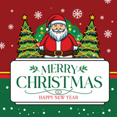 Christmas Greeting Card in Vector Illustration 