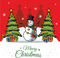Christmas Greeting Card in Vector Illustration 