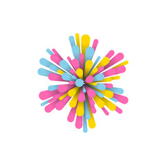 Abstract png shape colorful bloom plastic flower