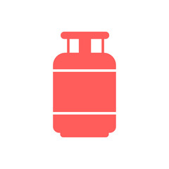 LPG gas cylinder icon, red gas can symbol