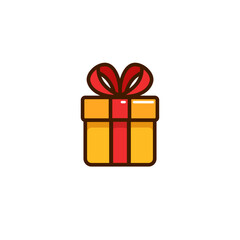 Gift Box icon with Simple colorfull style Vector Illustration