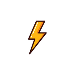 Lightning icon with Simple colorfull style Vector Illustration