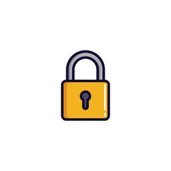 Padlock icon with Simple colorfull style Vector Illustration
