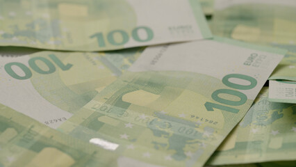 Closeup   background of 100 euro bills