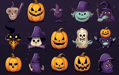 Fototapeta premium halloween stickers 4k