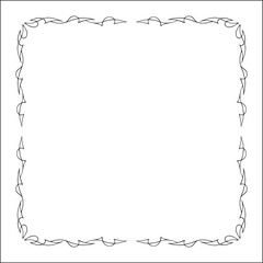 Elegant black and white thin ornamental frame, decorative border, corners for greeting cards, banners, business cards, invitations, menus. Isolated vector illustration.	
