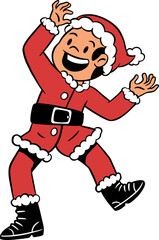 Cute boy wearing santa claus costume cartoon character