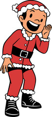 Cute boy wearing santa claus costume cartoon character