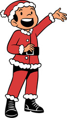 Cute boy wearing santa claus costume cartoon character