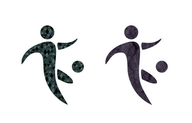 foot ball icon symbol black and green with texture
