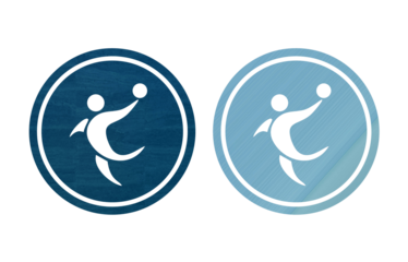 handball icon symbol blue with texture background