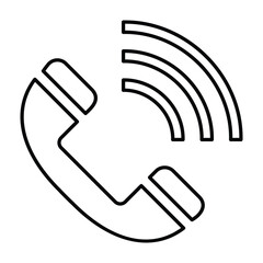 Hot Line,Call Icon In Outline Style