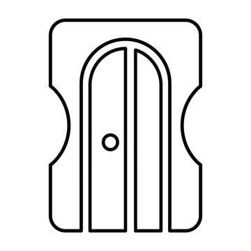 Pencil Sharpner Icon In Outline Style