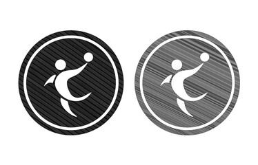  handball icon symbol diagonal brown with texture  illustration