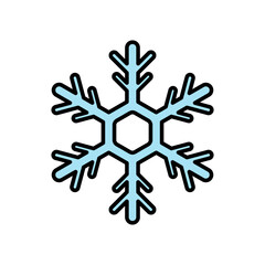 Snowflake. Vector cartoon icon. Isolated on white.