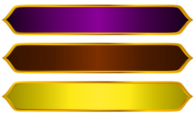 Obraz premium Set of Islamic text boxes or banners with gold frame