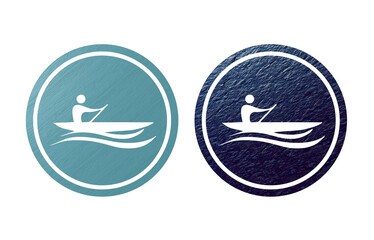 Kano sport icon symbol blue with texture