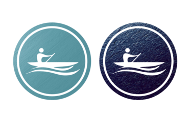 Kano sport icon symbol blue with texture