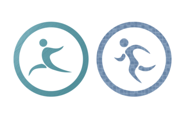 running icon symbol gray and green with texture background