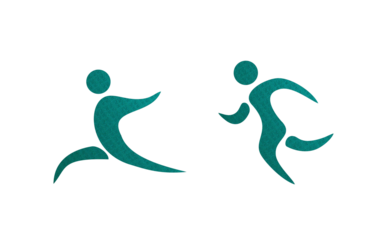 running icon symbol green with texture