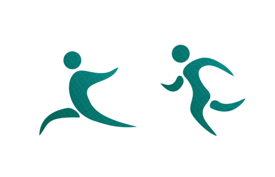 running icon symbol green with texture